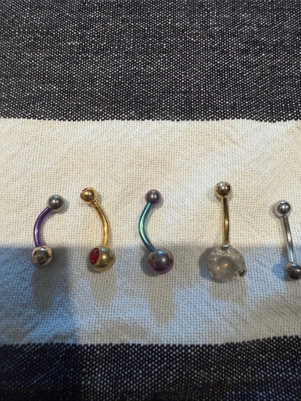 Assorted Curved Barbell Titanium Navel Rings – Multi-Color Set - Picture 2 of 3